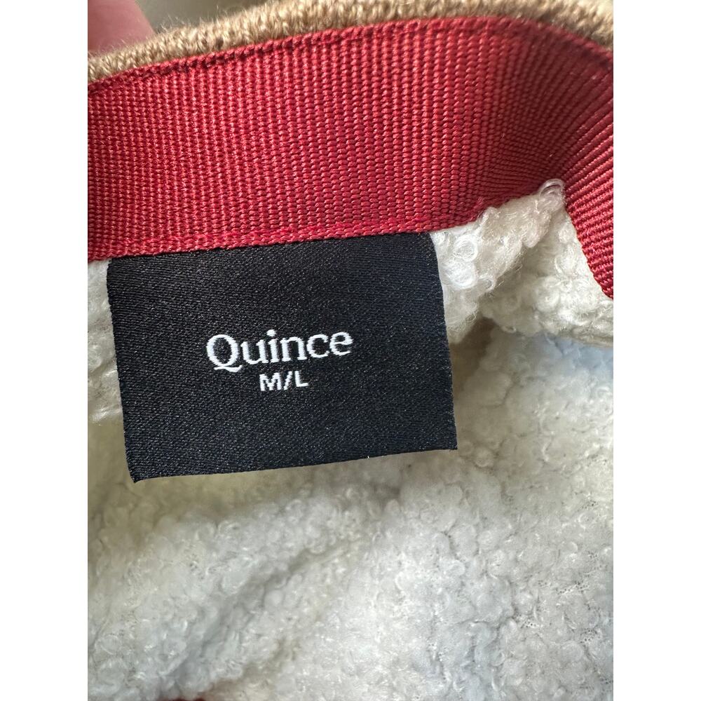 Quince 100% Cashmere Baseball Cap M/L Tan Brown Sherpa Lined Adjustable Hat - Picture 8 of 9